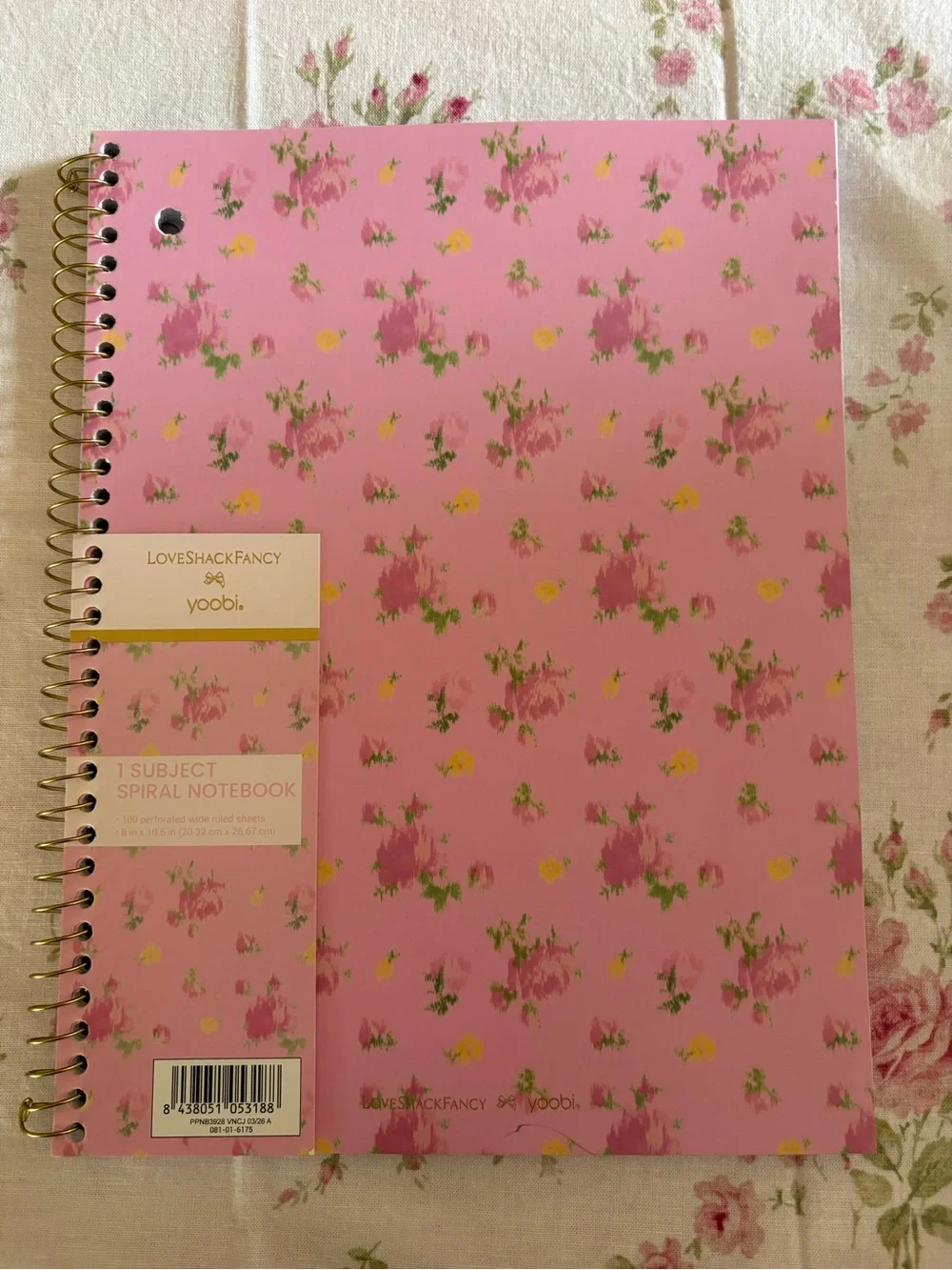 📕🎀 LoveShackFancy │ Yoobi Ikat Rose 1 Subject Notebook🎀
